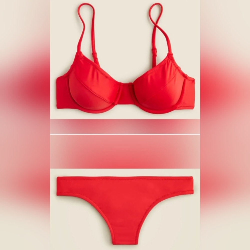 40D/XXL J. Crew Swim 1993 Underwire Bikini Top Classic Full Coverage Bikini Set